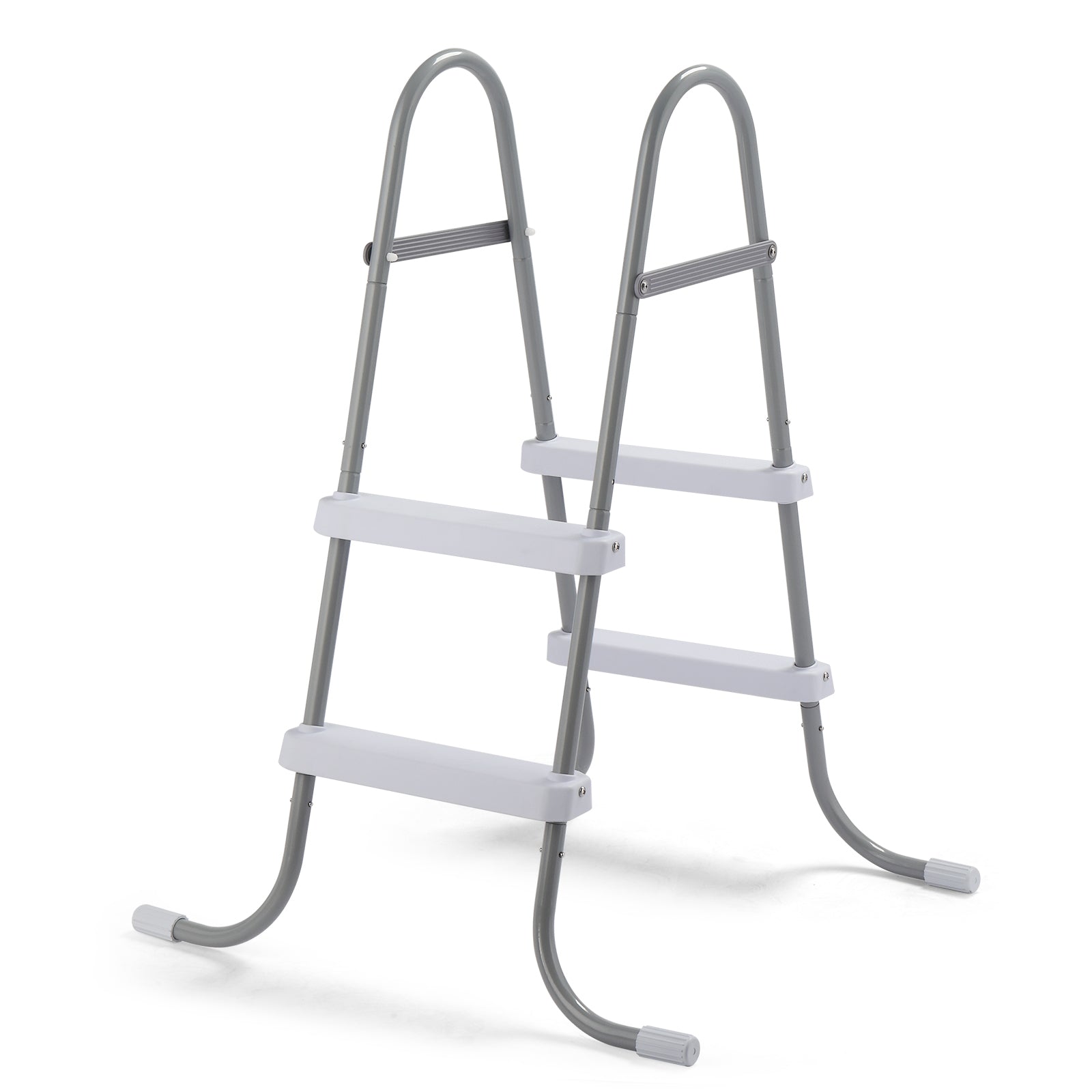2-Step Above Ground Pool Ladder – 33" Wide, 300 lbs Capacity, Iron Grey Frame