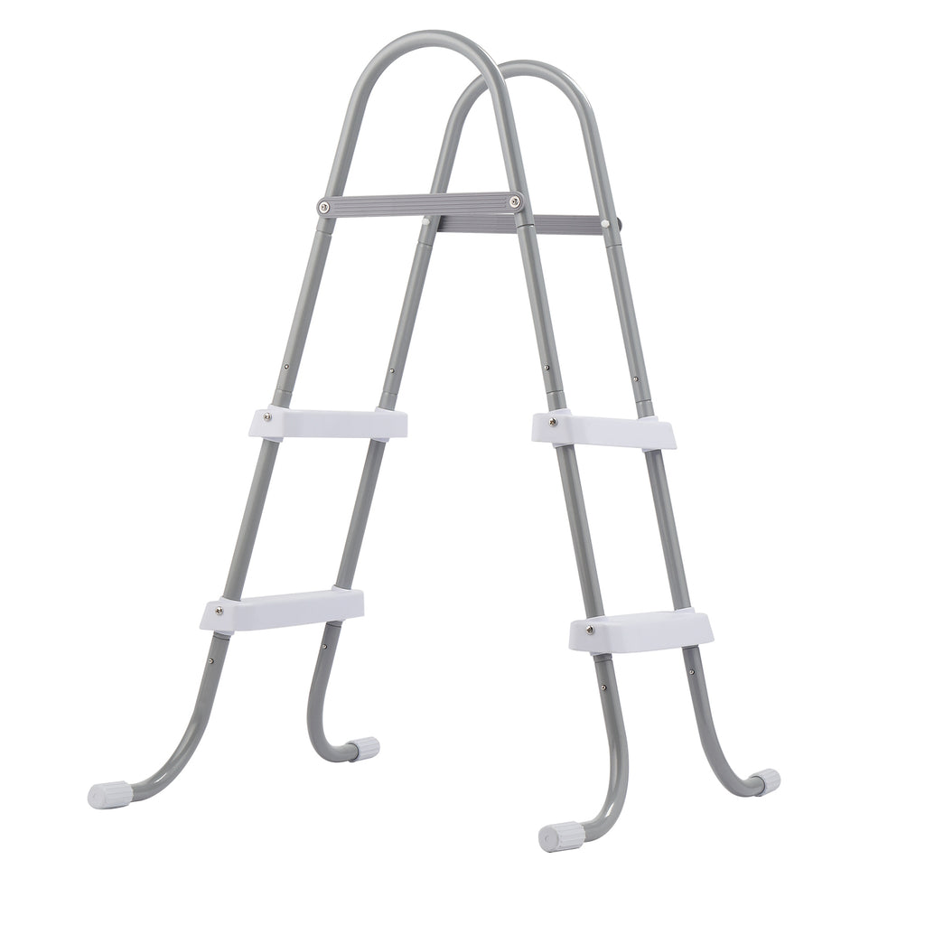 2-Step Above Ground Pool Ladder – 33" Wide, 300 lbs Capacity, Iron Grey Frame
