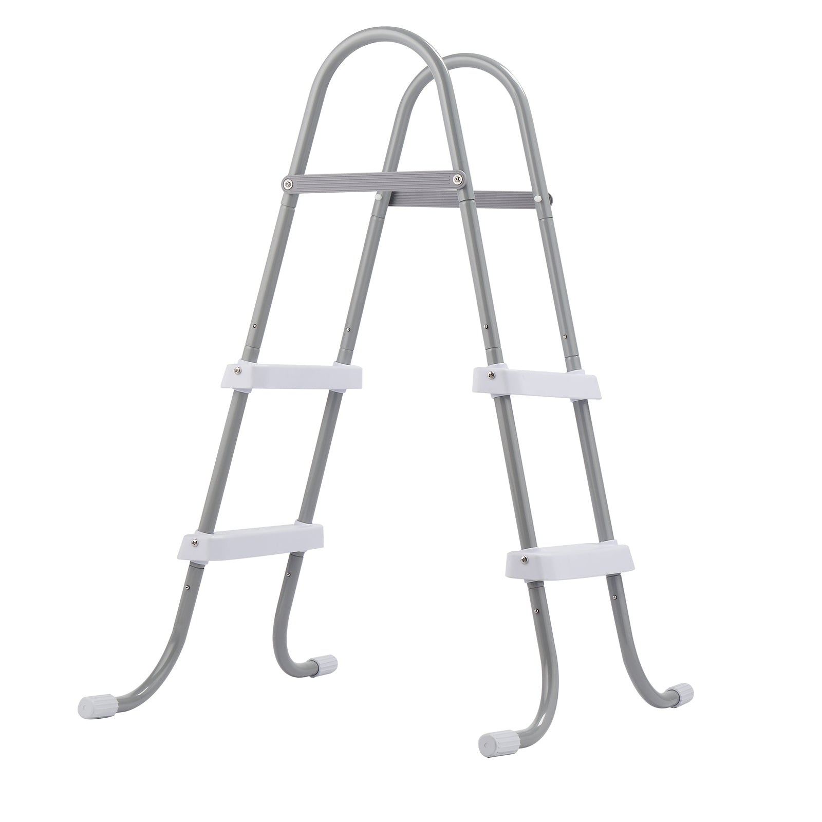 2-Step Above Ground Pool Ladder – 33" Wide, 300 lbs Capacity, Iron Grey Frame