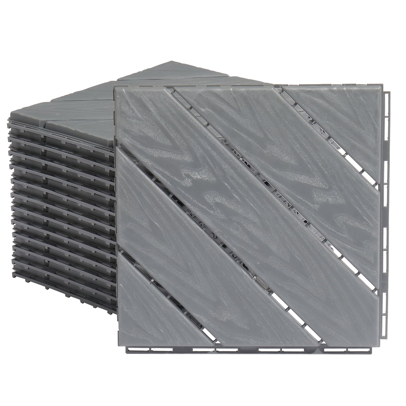 US STOCK FREE SHIPPING Plastic Interlocking Deck Tiles, 27 Pack, 11.8"x11.8" Waterproof Flooring Tiles for Indoor and Outdoor, Patio Floor Decking Tiles for Porch Poolside Balcony Backyard, Dark Grey