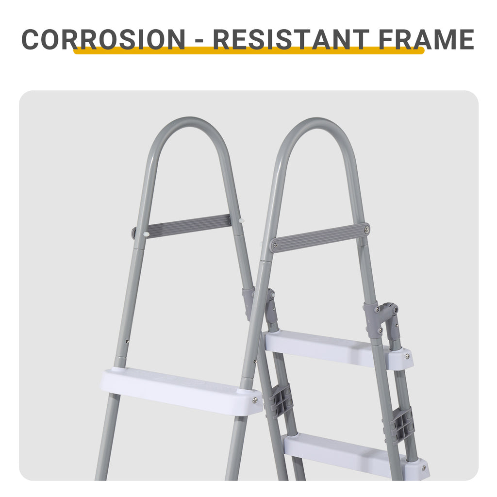 4-Step Above Ground Pool Ladder – 52" Wide, 300 lbs Capacity, Foldable Safety Ladder