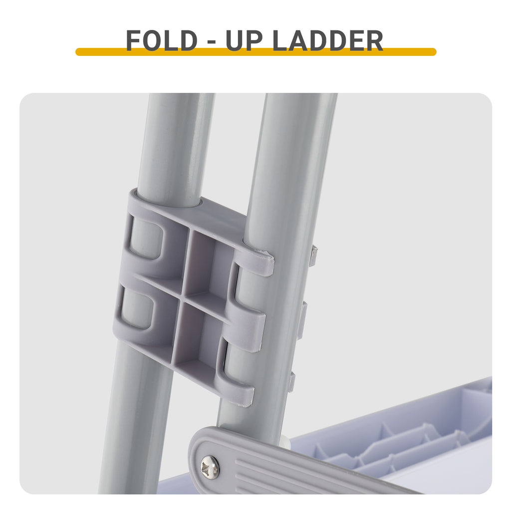 4-Step Above Ground Pool Ladder – 52" Wide, 300 lbs Capacity, Foldable Safety Ladder