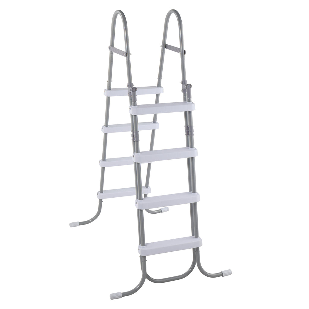 4-Step Above Ground Pool Ladder – 52" Wide, 300 lbs Capacity, Foldable Safety Ladder