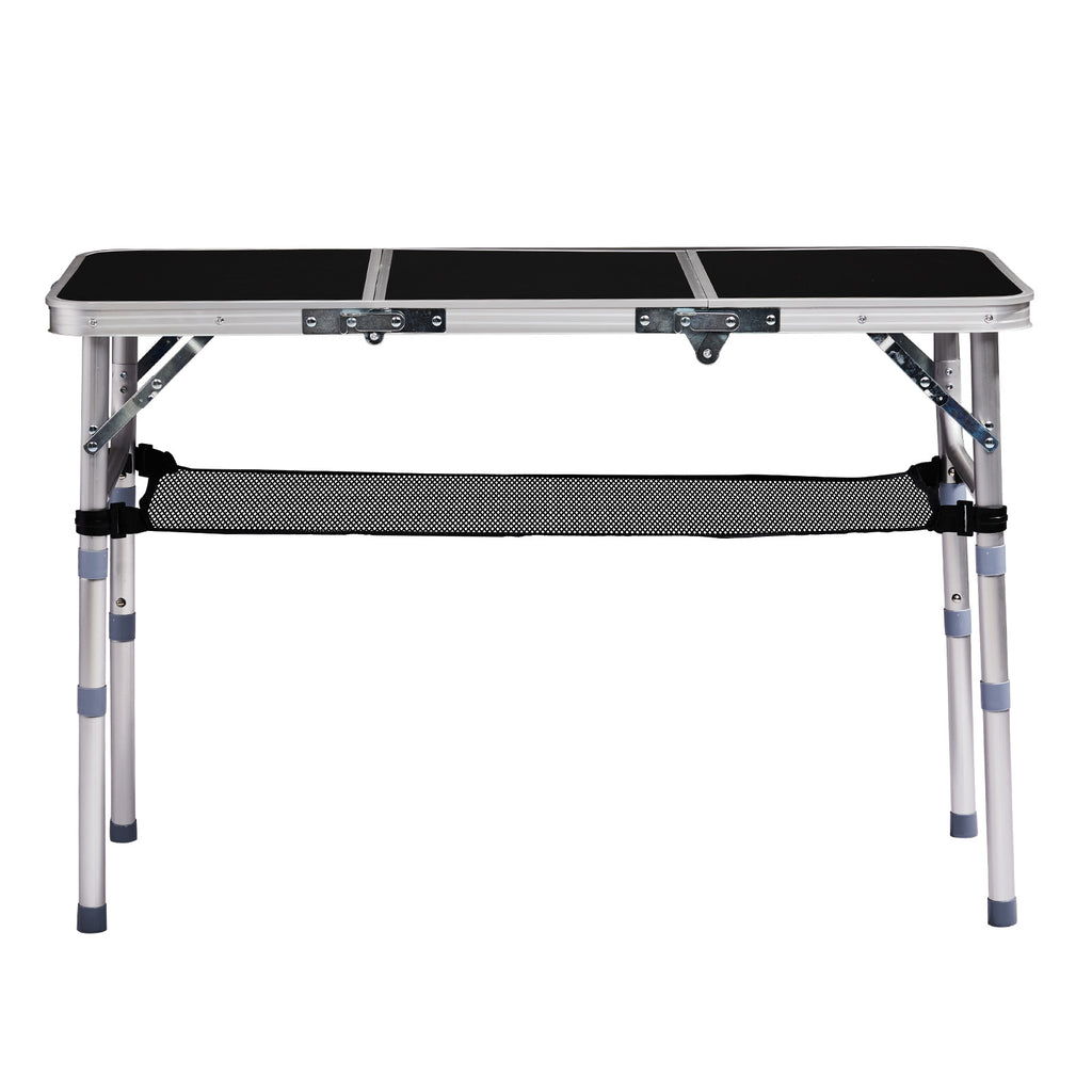 US FREE SHIPPING Outdoor Folding Camping Table, 3ft Portable Pinic Table with 3 Adjustable Height, Small Aluminum Foldable Lightweight Patio Side Table with Carry Handle for Outdoor Indoor Hiking Camp BBQ Beach, Black