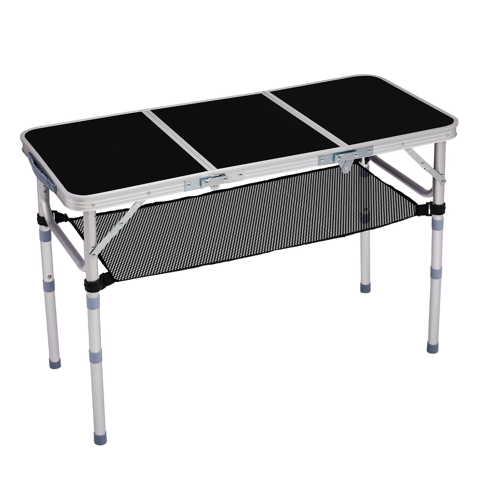 US FREE SHIPPING Outdoor Folding Camping Table, 3ft Portable Pinic Table with 3 Adjustable Height, Small Aluminum Foldable Lightweight Patio Side Table with Carry Handle for Outdoor Indoor Hiking Camp BBQ Beach, Black