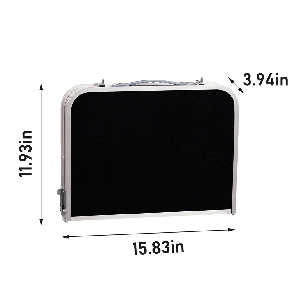 US FREE SHIPPING Outdoor Folding Camping Table, 3ft Portable Pinic Table with 3 Adjustable Height, Small Aluminum Foldable Lightweight Patio Side Table with Carry Handle for Outdoor Indoor Hiking Camp BBQ Beach, Black
