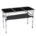 US FREE SHIPPING Outdoor Folding Camping Table, 3ft Portable Pinic Table with 3 Adjustable Height, Small Aluminum Foldable Lightweight Patio Side Table with Carry Handle for Outdoor Indoor Hiking Camp BBQ Beach, Black