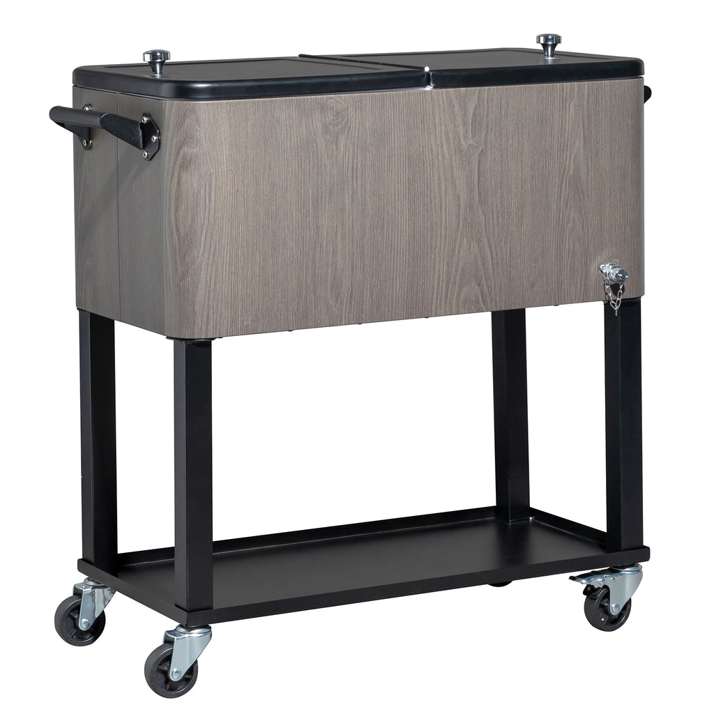 80-Quart Rolling Cooler Cart with Wheels – 48hr Cold, Bottle Opener, 3 Colors | WildRush