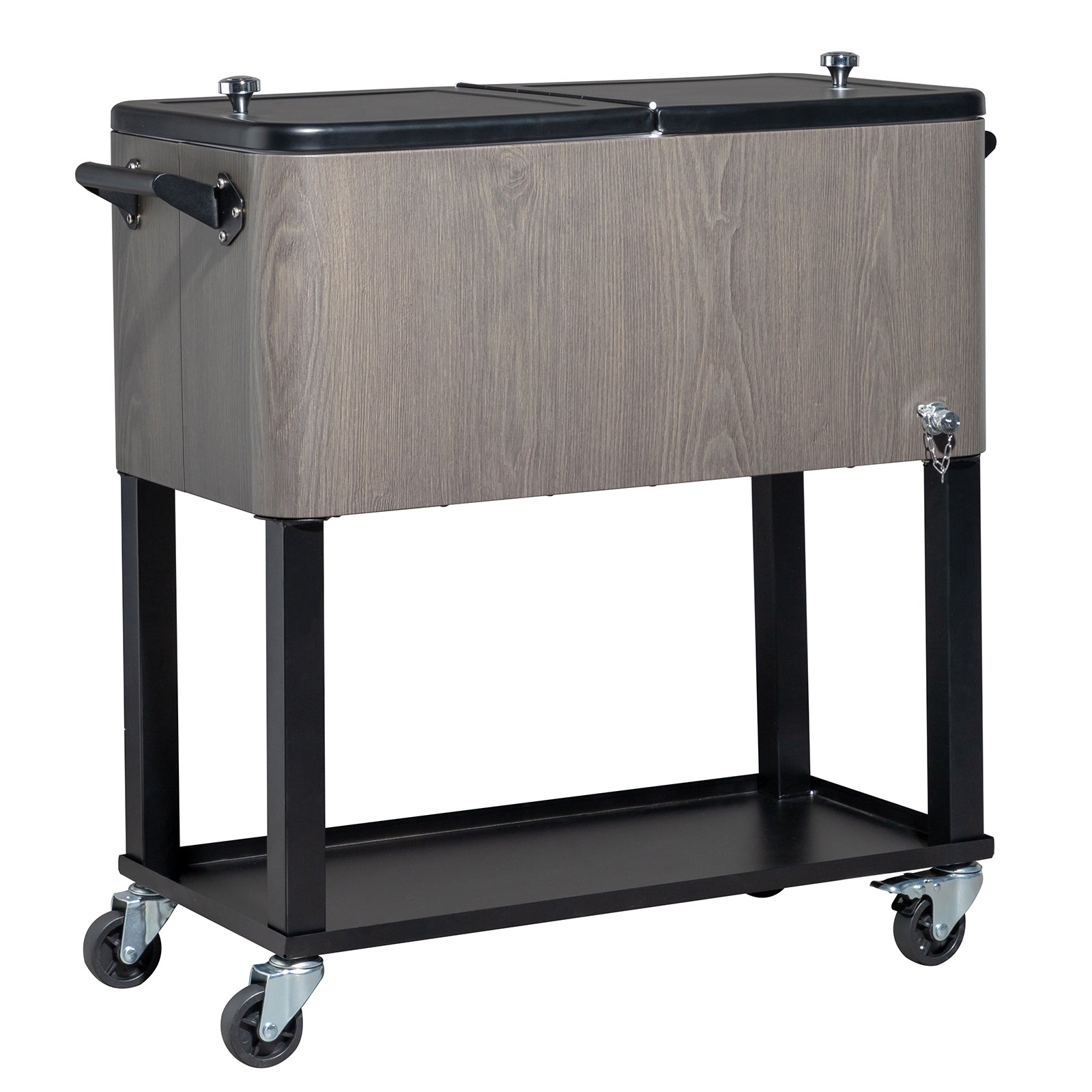 80-Quart Rolling Cooler Cart with Wheels – 48hr Cold, Bottle Opener, 3 Colors | WildRush