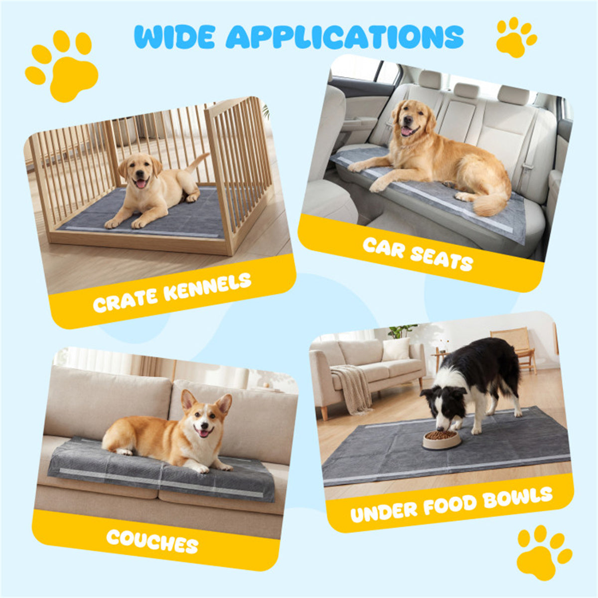 150 Pack Activated Carbon Dog Pee Pads 35.5"x24", Extra Large 6-Layer Odor Control Pet Training Pads US FREE SHIPPING