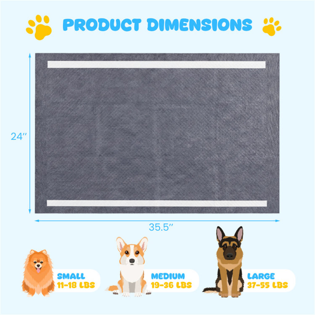 150 Pack Activated Carbon Dog Pee Pads 35.5"x24", Extra Large 6-Layer Odor Control Pet Training Pads US FREE SHIPPING