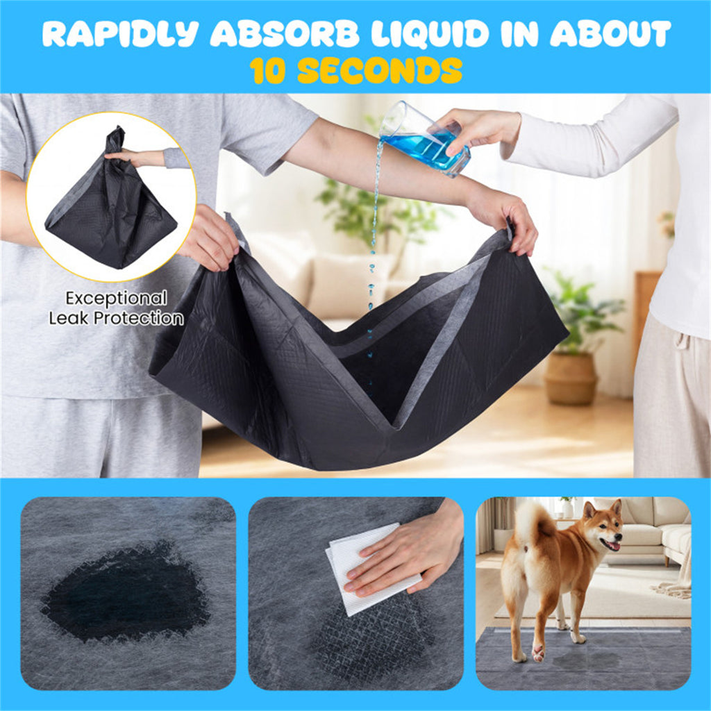 150 Pack Activated Carbon Dog Pee Pads 35.5"x24", Extra Large 6-Layer Odor Control Pet Training Pads US FREE SHIPPING