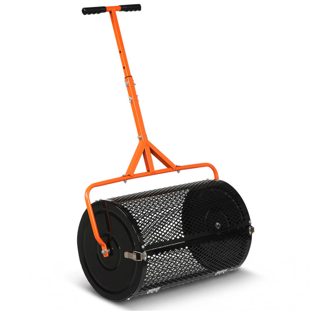 24" Lawn Topdressing Spreader with 0.75"×0.5" Mesh, Compost Spreader for Soil Sand Fertilizer Orange US FREE SHIPPING