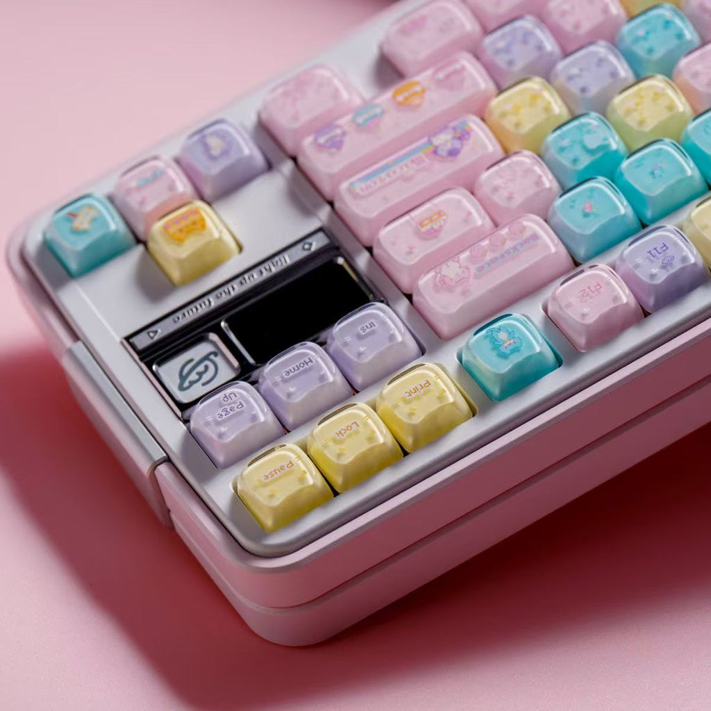 Macaron Meow Meow Cat Keycaps Set – MAO Profile, 134 Keys, PC+PBT