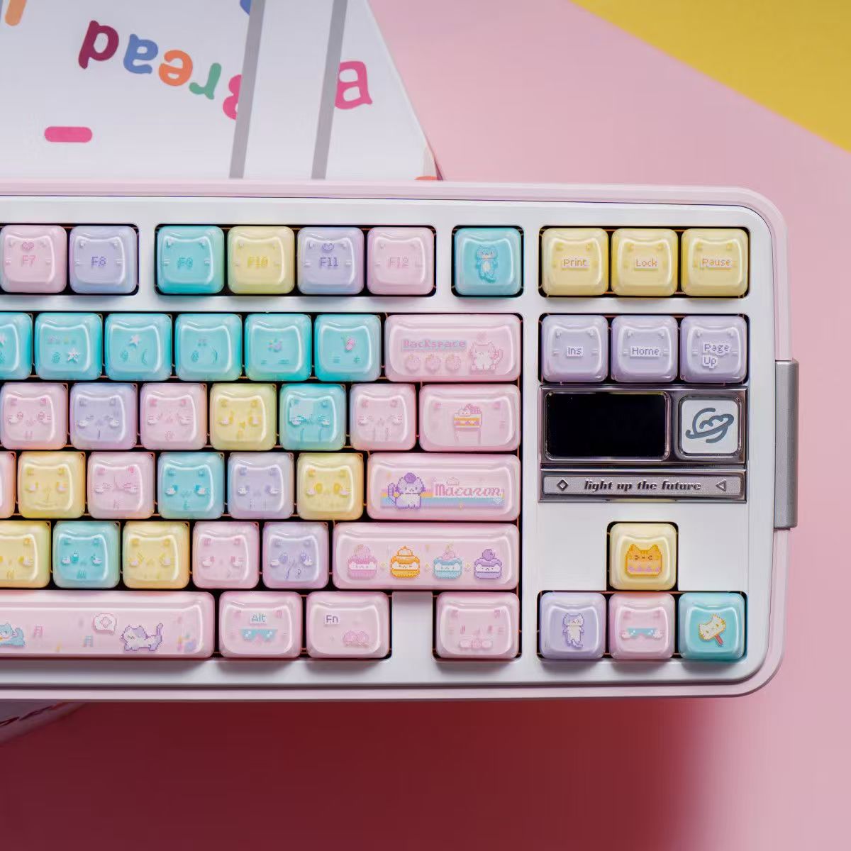 Macaron Meow Meow Cat Keycaps Set – MAO Profile, 134 Keys, PC+PBT