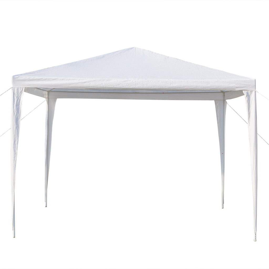 3x3m Three-Sided Waterproof Canopy Tent – Spiral Tube Frame, PE Cloth, White | WildRush