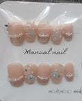 Handmade Floral Press-On Nails 10pcs – Pink Flower Wearable Nail Set, Fairy Style | WildRush