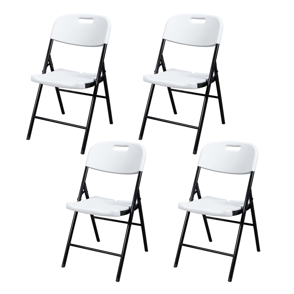 4pcs 47*54*84cm  Garden Plastic Folding Chair White
