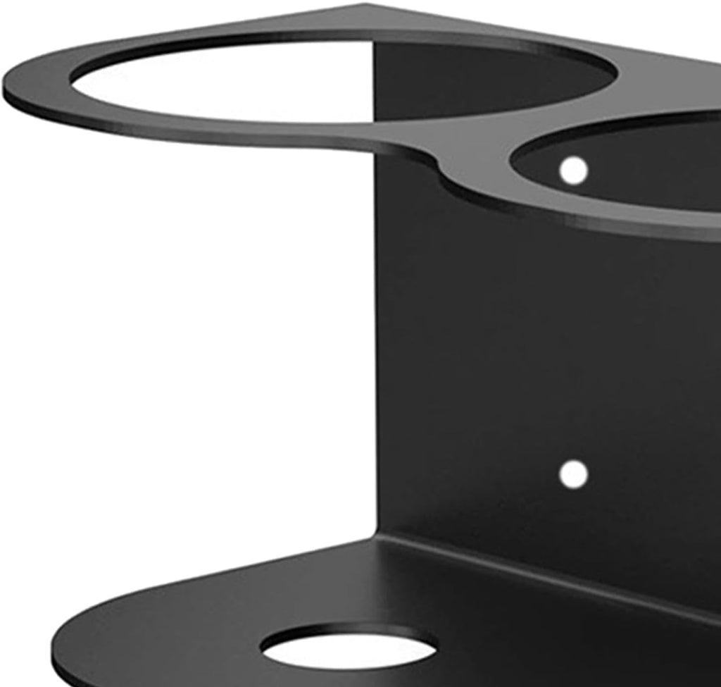 Wall Mounted Spray Bottle Holder Organizer – Heavy Duty Metal Rack, Double Holes, Black | WildRush