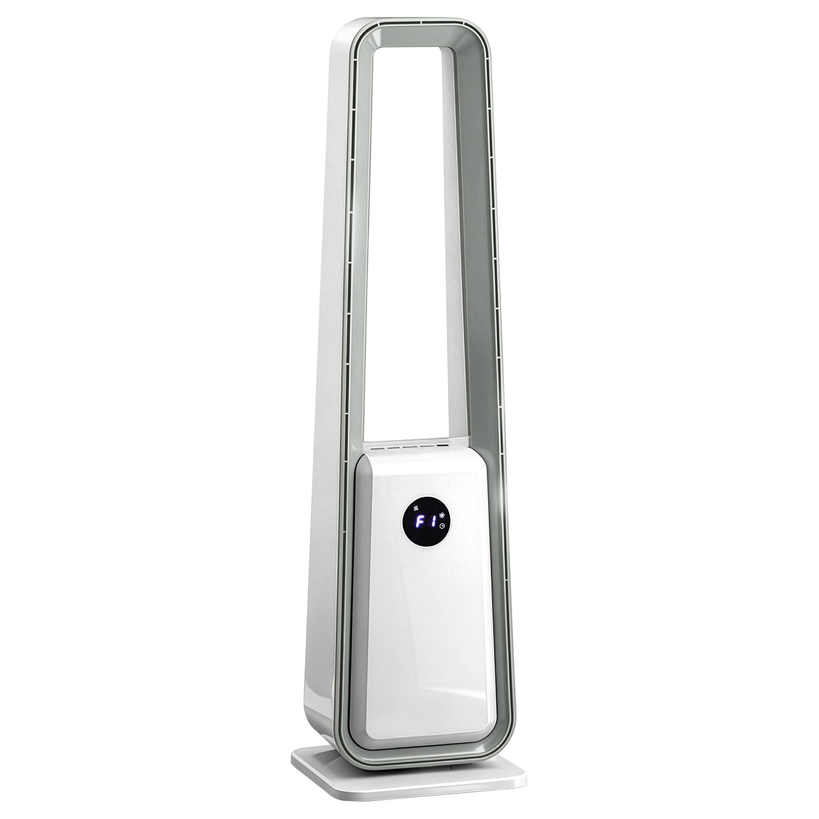 US STOCK US Standard HTY2204 bladeless fan 110V 36W 35-inch bladeless fan with LED electronic display, black-edged remote control, plastic, aluminum motor, white, 3-speed wind, 12-hour timer, 3 modes, left-right oscillation, air purification, trapezoid