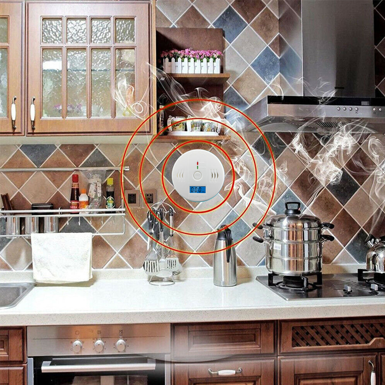 FREE SHIPPING LCD Display CO Carbon Monoxide Gas Detector Device Home Safety Alarm Detector