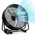 US Standard MLD-30 Industrial Drum Fan, 30 Inch 110V 230W High Velocity Floor Fan, 3 Speed Heavy Duty Black Metal Air Circulator, Adjustable Tilt with Outer Double Wheels, Copper Motor Single Side Support for Warehouse Commercial Use