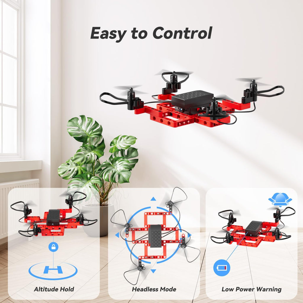 5-in-1 DIY Drone Building Kit for Kids & Beginners – 159pcs, Altitude Hold, 3D Flips | US Stock
