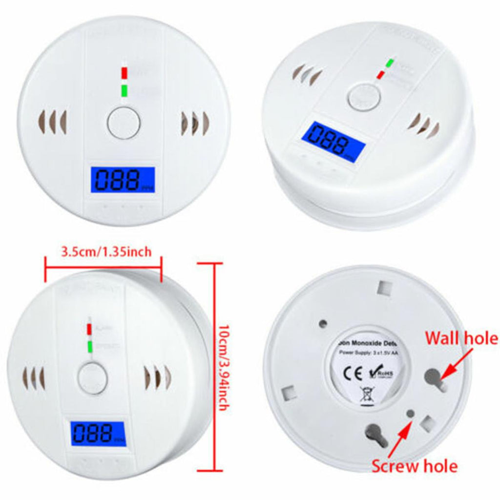 FREE SHIPPING LCD Display CO Carbon Monoxide Gas Detector Device Home Safety Alarm Detector