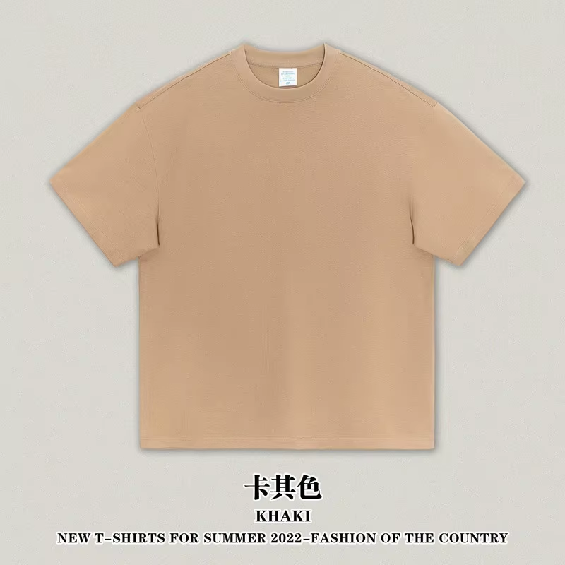 Men's Oversized Cotton T-Shirt 3-Pack – Streetwear Crew Neck Tee, Black White Khaki | WildRush