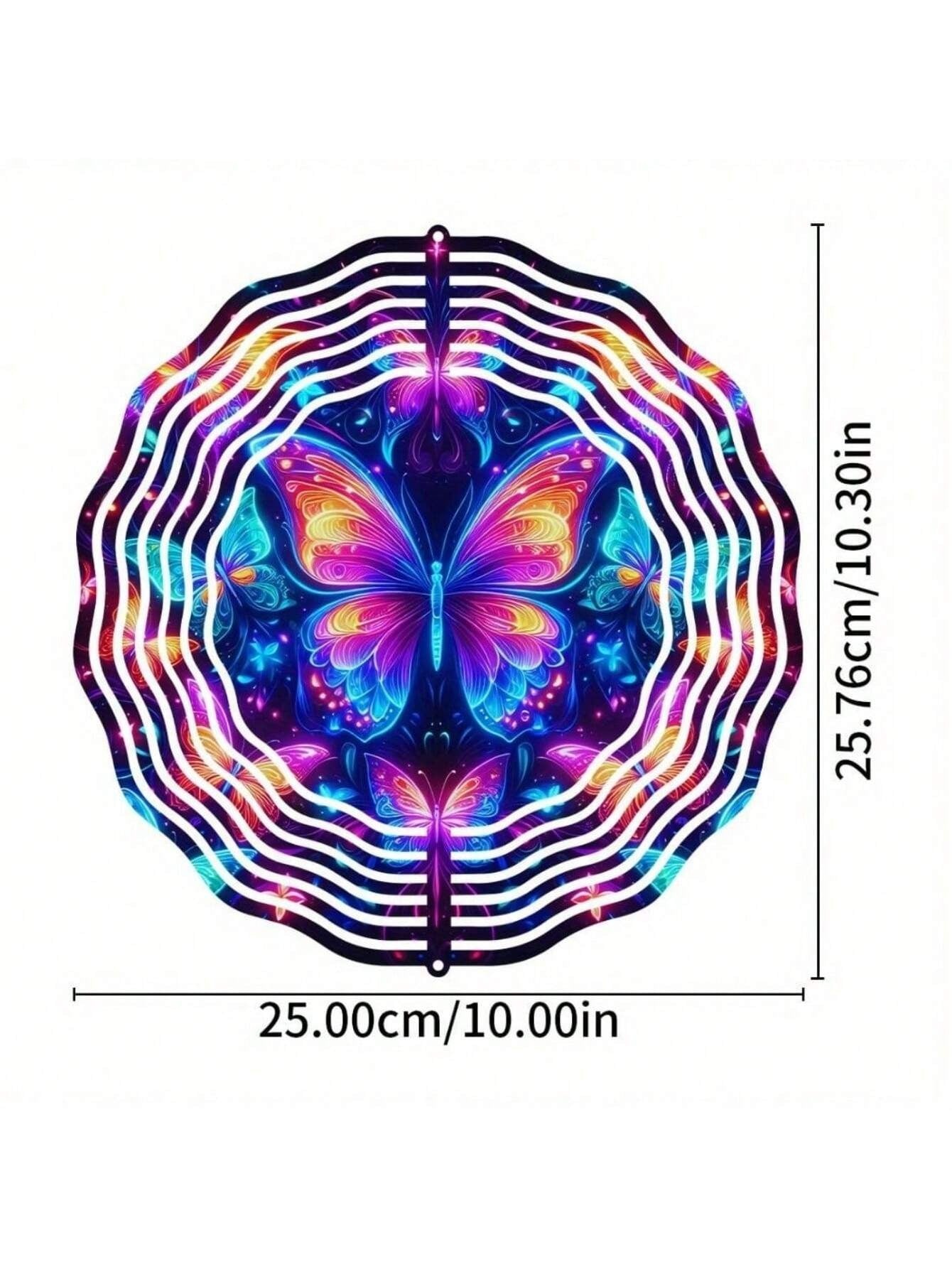 US STOCK FREE SHIPPING 3D Metal Blue Butterfly Wind Spinner: Yard and Garden Decoration, 25.4cm Kinetic Outdoor Spinner, Spinfinity Wind Sculpture, No Feather, Classic Style