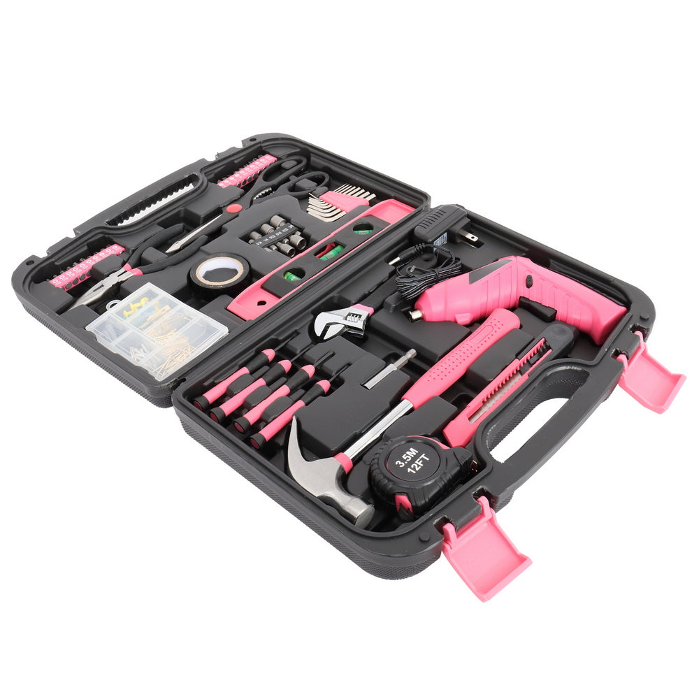 US STOCK FREE SHIPPING Blue& White Strip 149pcs Iron Household Tool Set Black