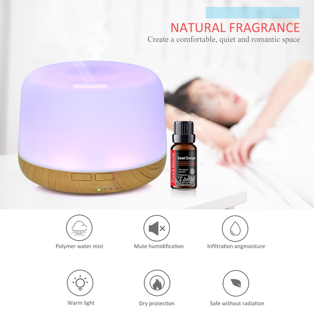 500ml Ultrasonic Essential Oil Diffuser & Humidifier – Remote Control, Auto-Off Timer, 7 Color Night Light | Free US Shipping
