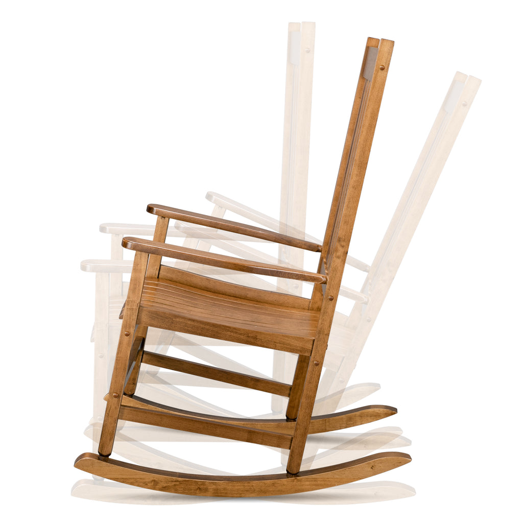 US STOCK FREE SHIPPING 68.5*86*115CM Square Wooden Rocking Chair Original Color