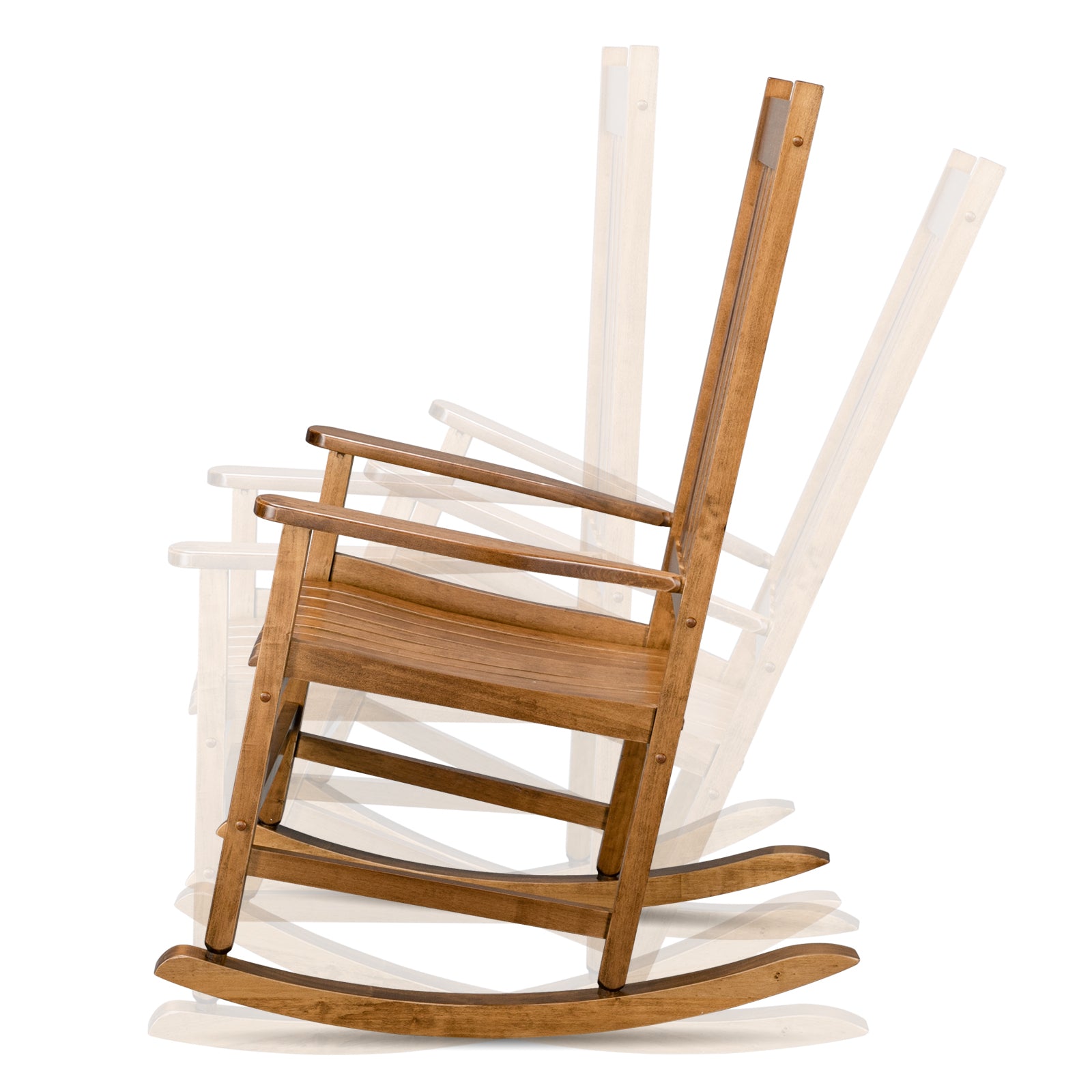 US STOCK FREE SHIPPING 68.5*86*115CM Square Wooden Rocking Chair Original Color