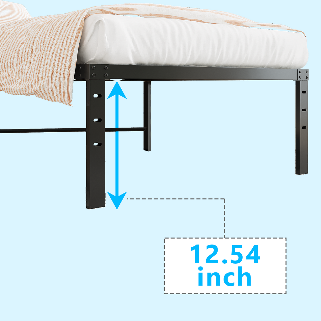 US STOCK FREE SHIPPING Black Twin Size Simple Basic Platform Metal Bed Frame - 14 Inch Bed Height
