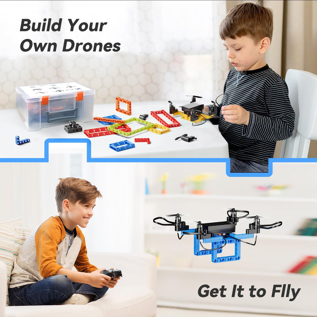 5-in-1 DIY Drone Building Kit for Kids & Beginners – 159pcs, Altitude Hold, 3D Flips | US Stock