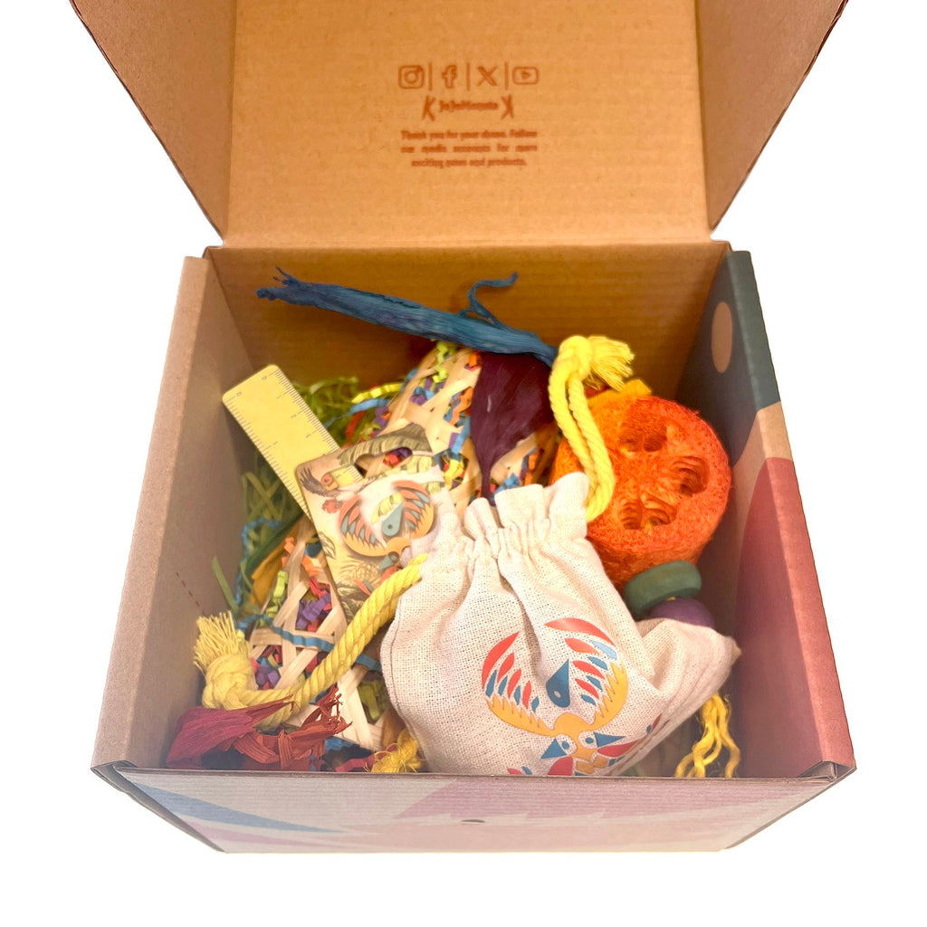 Double Bamboo Basket Foraging Toy – Handmade Parrot Bird Toy with Hemp Rope & Crinkle Paper | WildRush