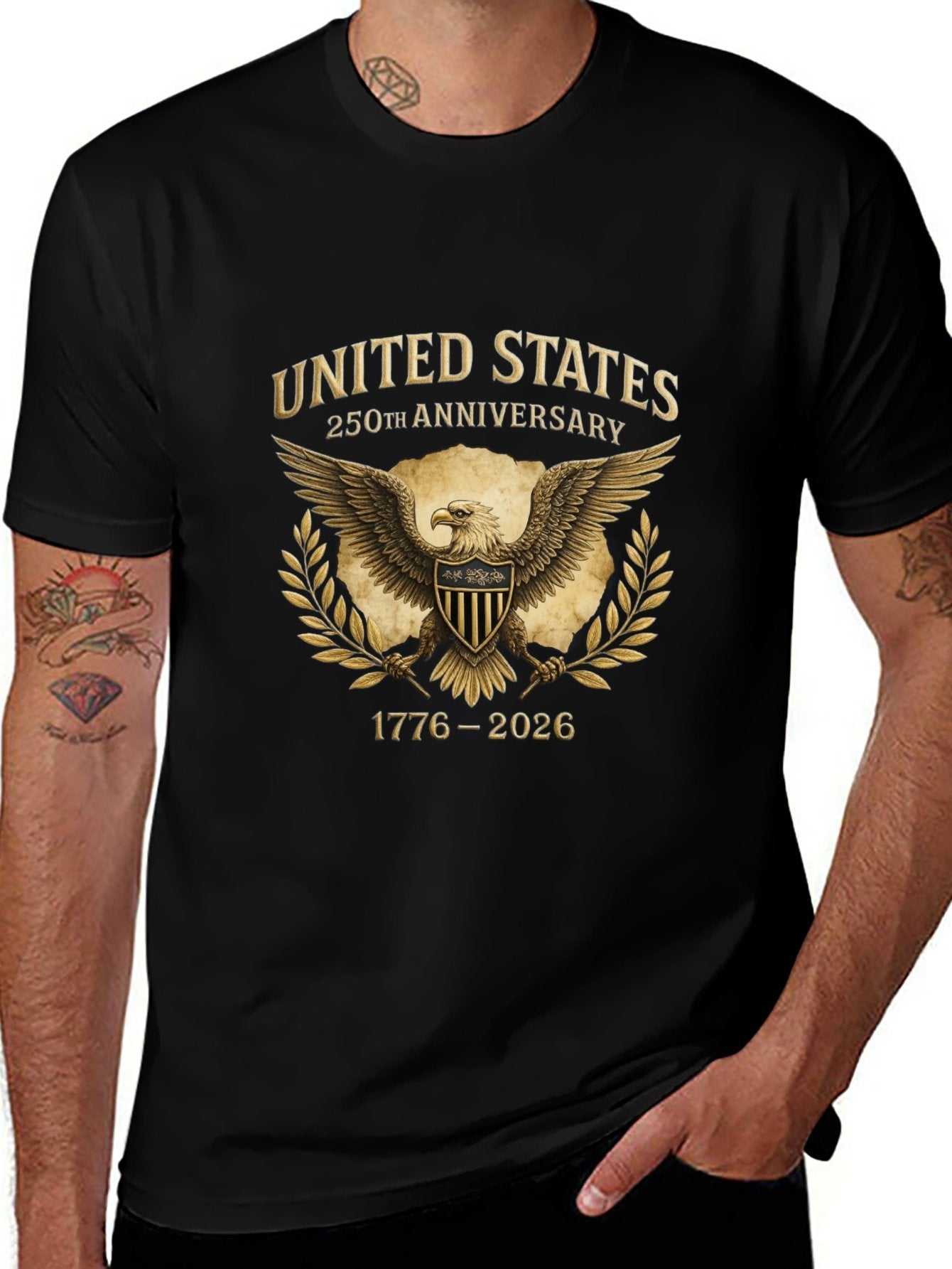 US STOCK US MAIN AREA FREE SHIPPING FASHION 250 YEARS T-SHIRT