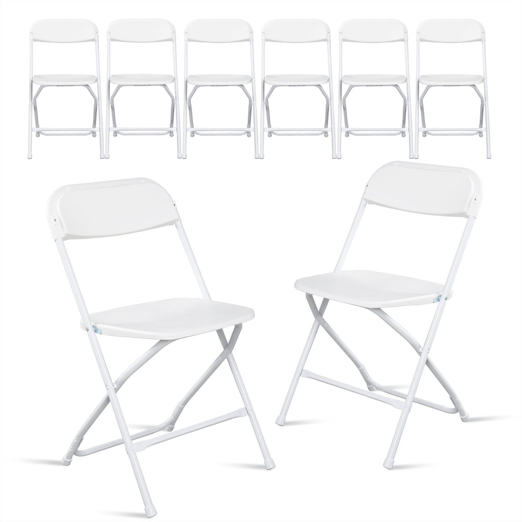 6pcs Injection Molding Classic Garden Plastic Folding Chair White