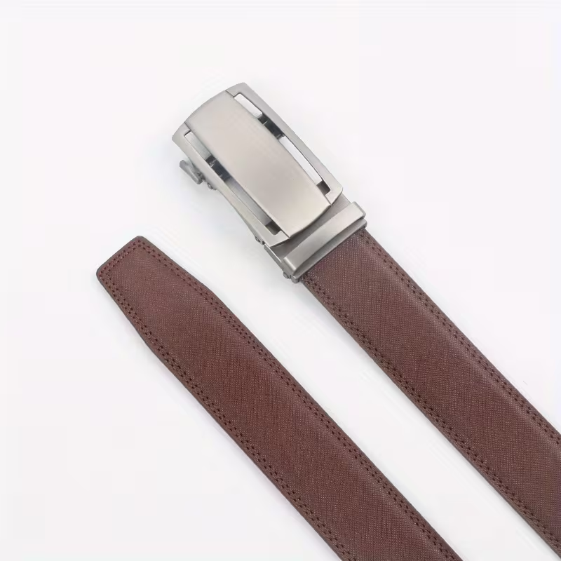 Men's Automatic Ratchet Leather Belt – Brown, 115cm, Fits 32–38" | WildRush