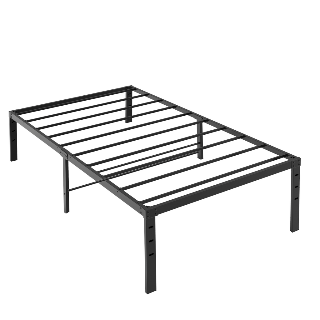 US STOCK FREE SHIPPING Black Twin Size Simple Basic Platform Metal Bed Frame - 14 Inch Bed Height