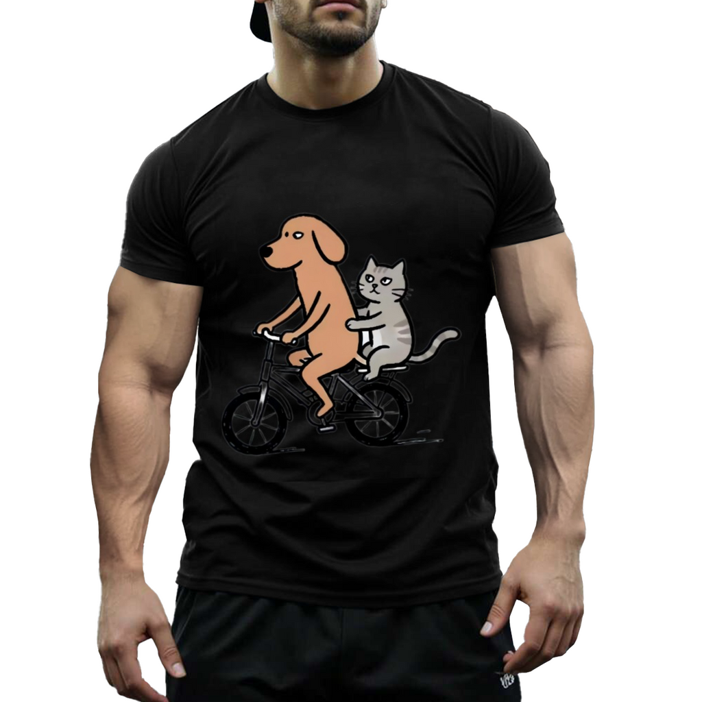 US STOCK FREE SHIPPING 180g Cotton My Cute Dog & Cat Niche Design T-Shirt US 3-5 Days Delivered