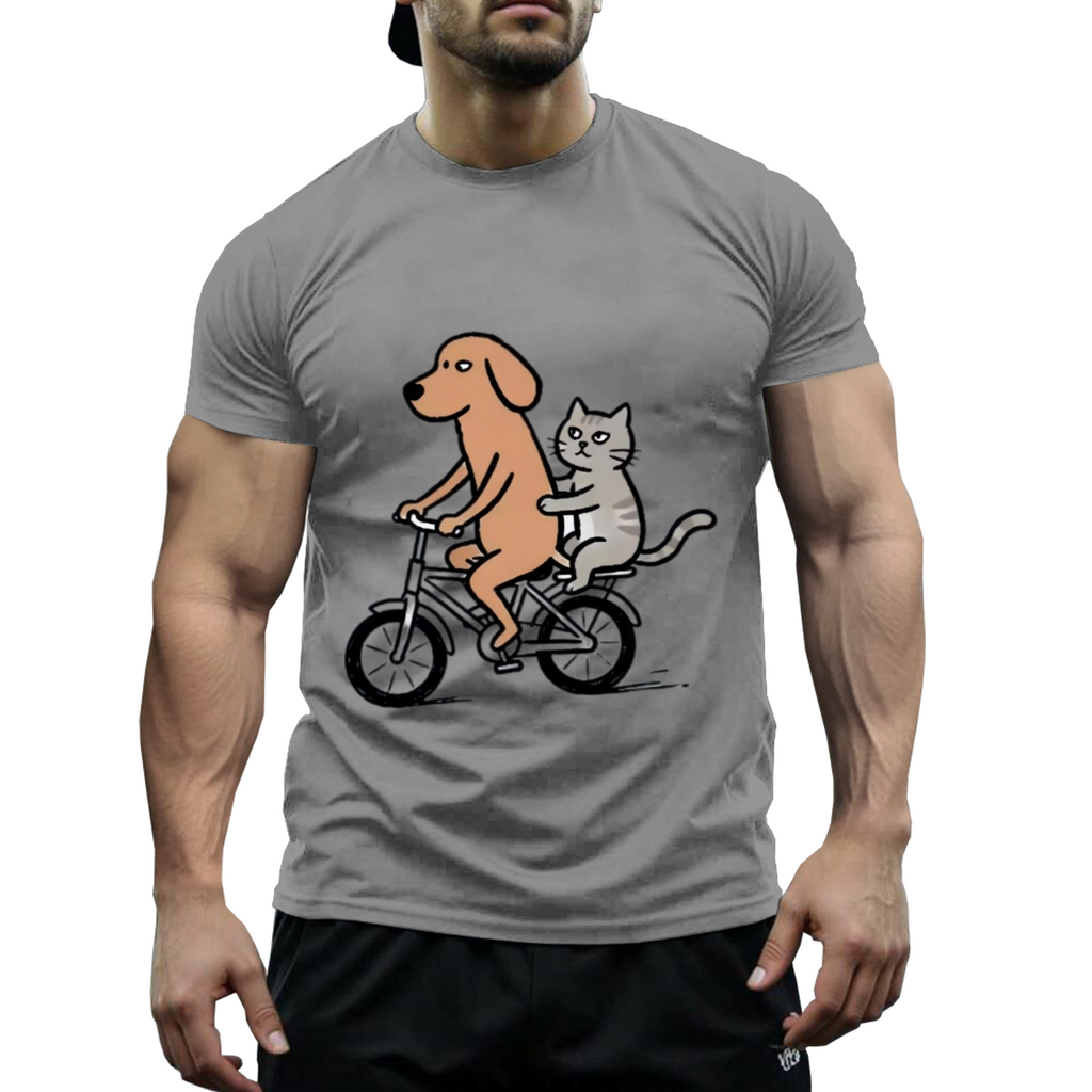 US STOCK FREE SHIPPING 180g Cotton My Cute Dog & Cat Niche Design T-Shirt US 3-5 Days Delivered