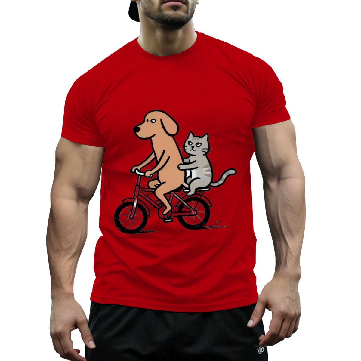 US STOCK FREE SHIPPING 180g Cotton My Cute Dog & Cat Niche Design T-Shirt US 3-5 Days Delivered