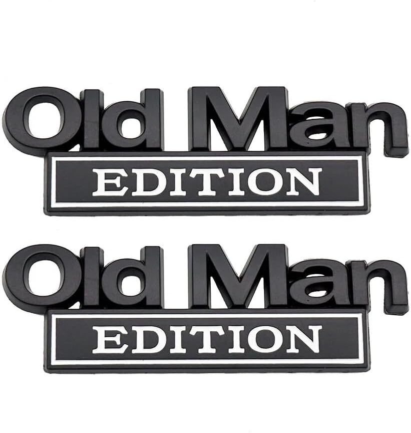 Old Man Edition 3D Metal Car Emblem Badge (2-Pack) – WildRush