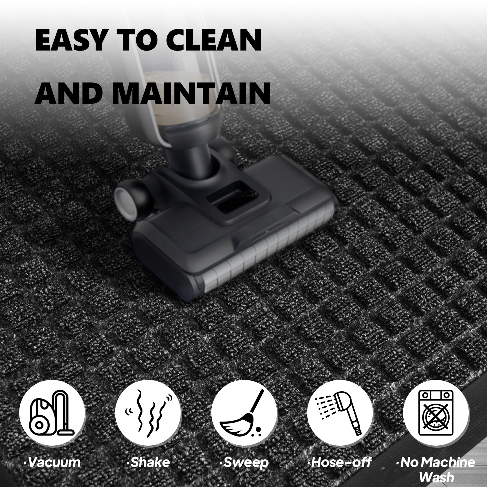 1PC Polypropylene Small Grid Composite Rubber Mat, Gray, 45x75x0.7cm, Kitchen & Home Floor Mat