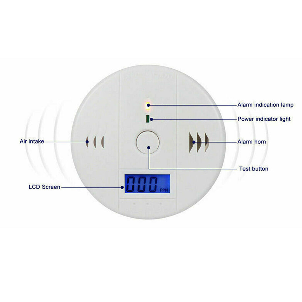 FREE SHIPPING（2 Pack）LCD Display CO Carbon Monoxide Gas Detector Device Home Safety Alarm Detector  (US Logistics only For USPS please do not list products without required qualifications