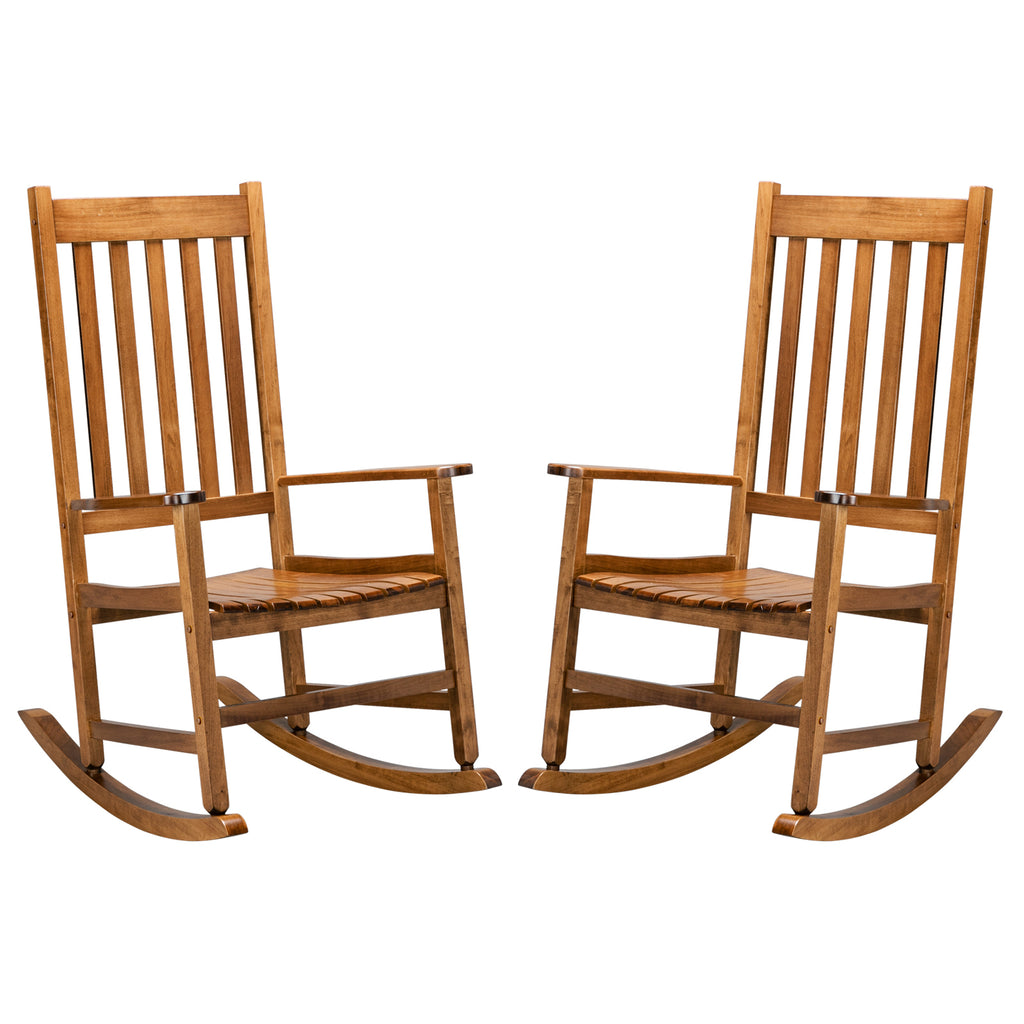US STOCK FREE SHIPPING 68.5*86*115CM Square Wooden Rocking Chair Original Color