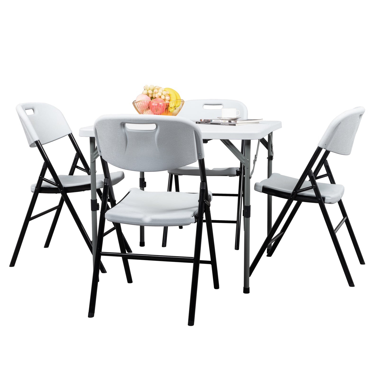 4pcs 47*54*84cm  Garden Plastic Folding Chair White