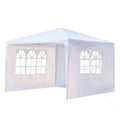 3x3m Three-Sided Waterproof Canopy Tent – Spiral Tube Frame, PE Cloth, White | WildRush